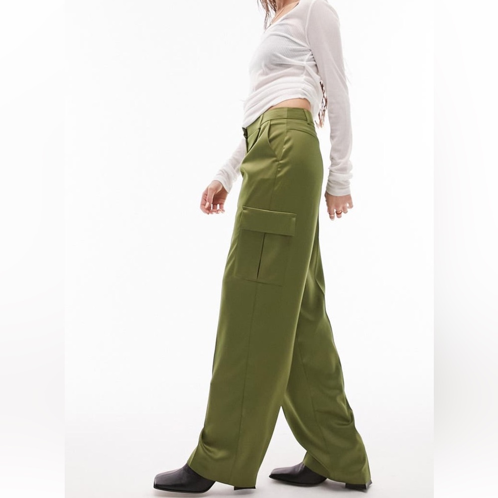 TOP SHOP satin cargo pants size 12 fits like 14